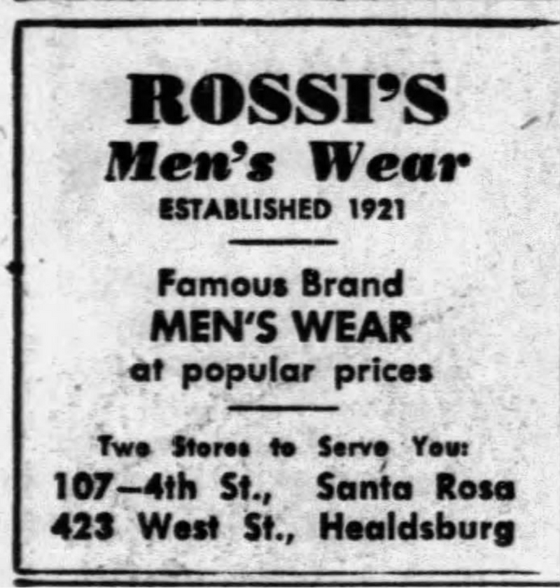 Press Democrat clipping from the A Rossi archive; open full image